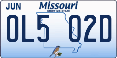 MO license plate OL5O2D