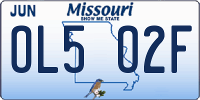 MO license plate OL5O2F