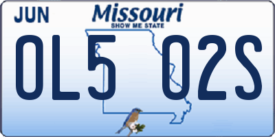 MO license plate OL5O2S