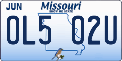 MO license plate OL5O2U