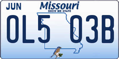 MO license plate OL5O3B