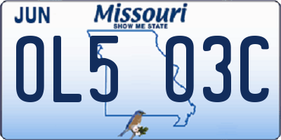 MO license plate OL5O3C