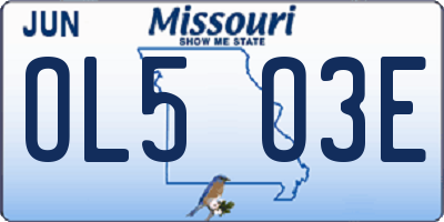 MO license plate OL5O3E
