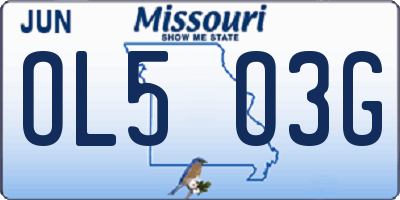 MO license plate OL5O3G