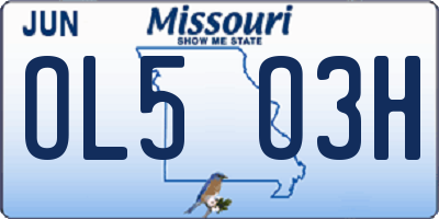 MO license plate OL5O3H
