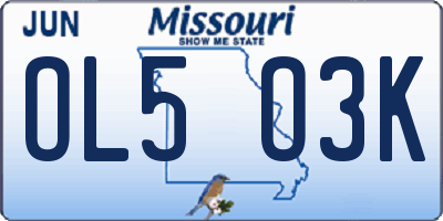 MO license plate OL5O3K