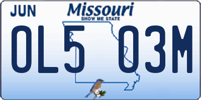 MO license plate OL5O3M
