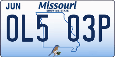 MO license plate OL5O3P