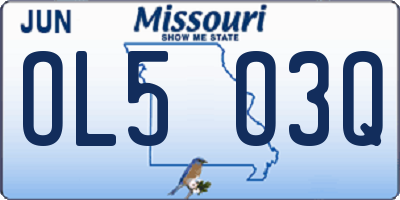 MO license plate OL5O3Q