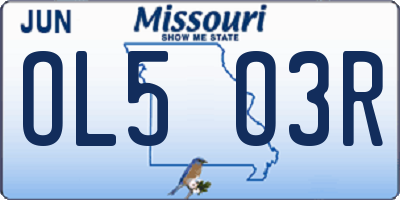MO license plate OL5O3R