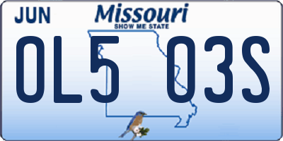 MO license plate OL5O3S