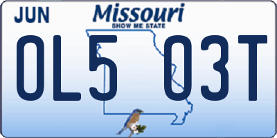 MO license plate OL5O3T