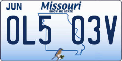 MO license plate OL5O3V