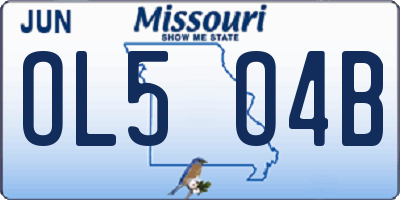 MO license plate OL5O4B