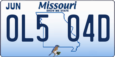 MO license plate OL5O4D