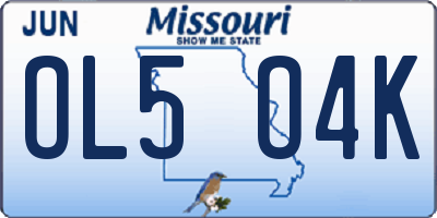 MO license plate OL5O4K