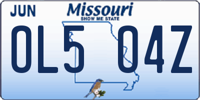 MO license plate OL5O4Z