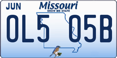 MO license plate OL5O5B
