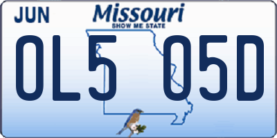 MO license plate OL5O5D