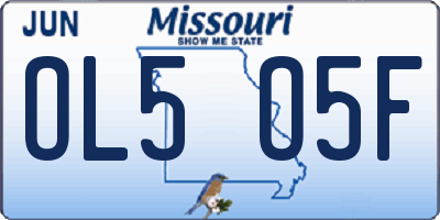 MO license plate OL5O5F