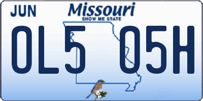 MO license plate OL5O5H