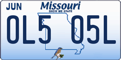 MO license plate OL5O5L