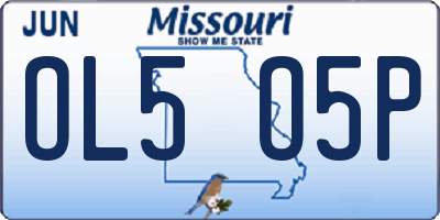 MO license plate OL5O5P