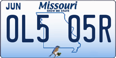 MO license plate OL5O5R