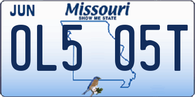 MO license plate OL5O5T