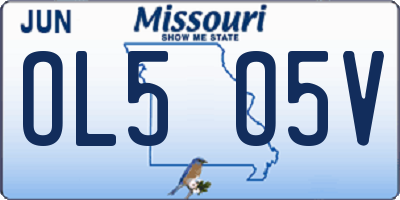 MO license plate OL5O5V