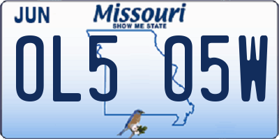 MO license plate OL5O5W