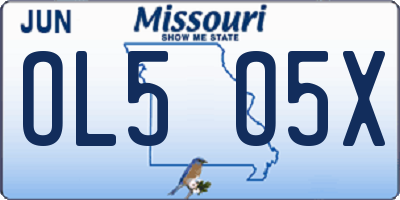 MO license plate OL5O5X