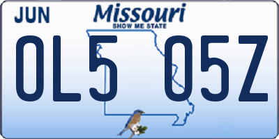 MO license plate OL5O5Z