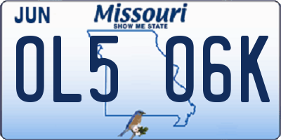 MO license plate OL5O6K