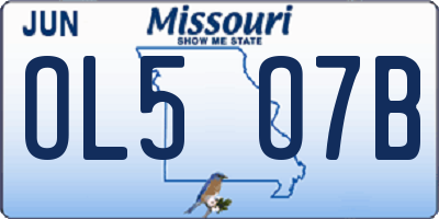 MO license plate OL5O7B
