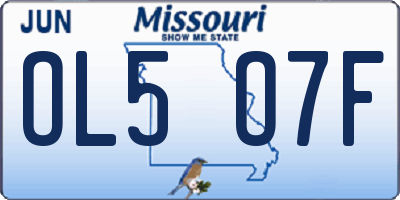 MO license plate OL5O7F