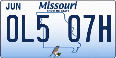 MO license plate OL5O7H