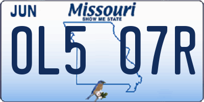 MO license plate OL5O7R