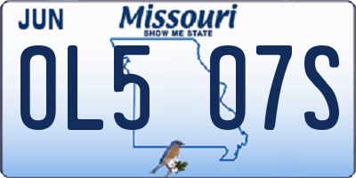 MO license plate OL5O7S