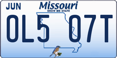 MO license plate OL5O7T