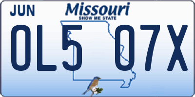 MO license plate OL5O7X