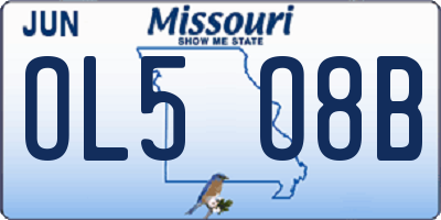 MO license plate OL5O8B