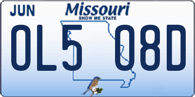 MO license plate OL5O8D