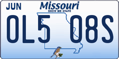 MO license plate OL5O8S