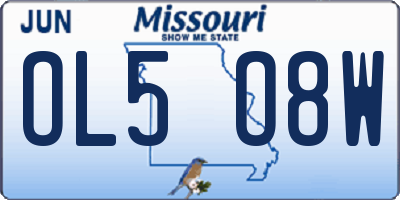 MO license plate OL5O8W