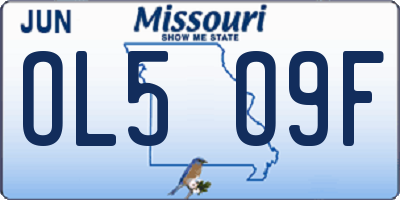 MO license plate OL5O9F