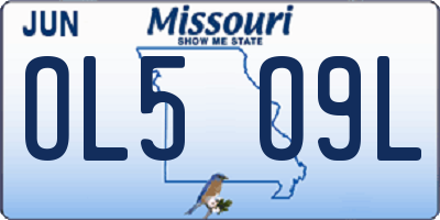 MO license plate OL5O9L