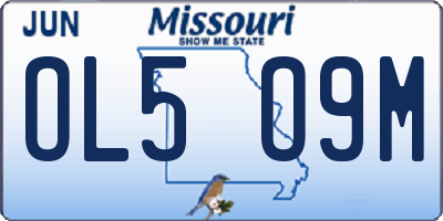 MO license plate OL5O9M