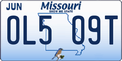 MO license plate OL5O9T