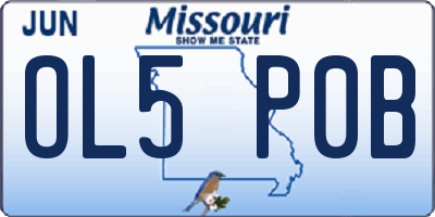 MO license plate OL5P0B